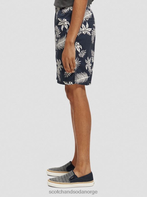 menn trykte poplin bermudashorts marine blad N40XD616 klær Scotch & Soda