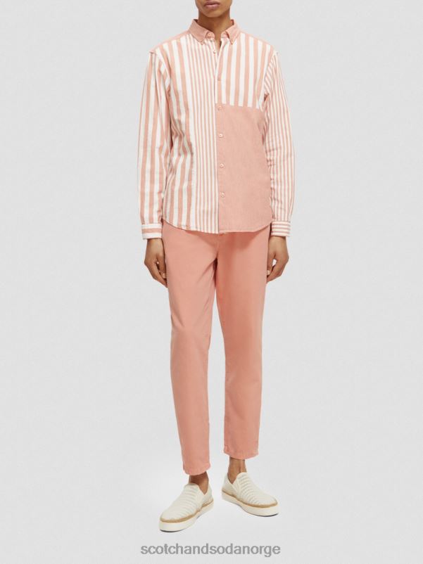 menn avslappet passform lett blandet chambray-skjorte cerise N40XD315 klær Scotch & Soda