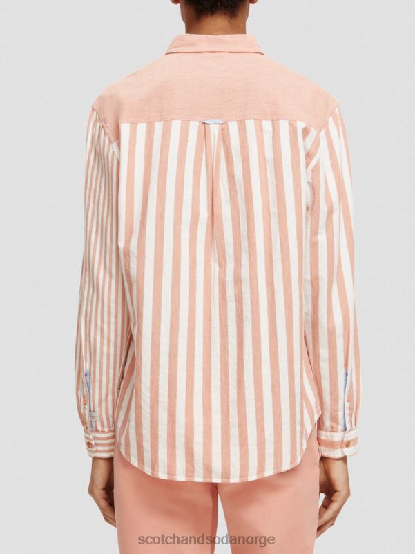 menn avslappet passform lett blandet chambray-skjorte cerise N40XD315 klær Scotch & Soda