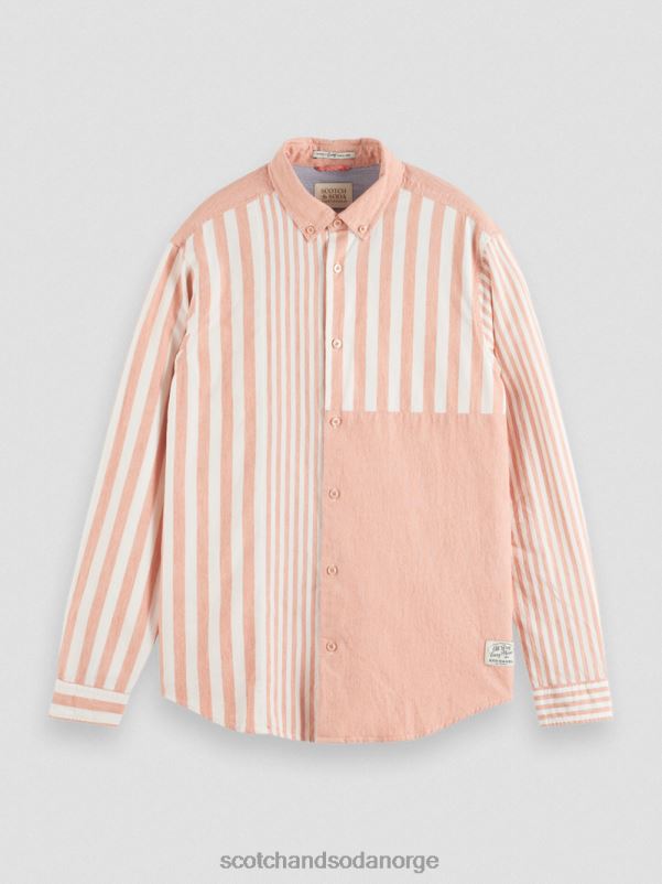 menn avslappet passform lett blandet chambray-skjorte cerise N40XD315 klær Scotch & Soda