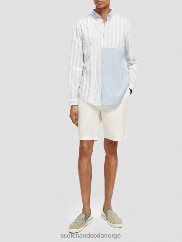 menn avslappet passform lett blandet chambray-skjorte havblått N40XD314 klær Scotch & Soda