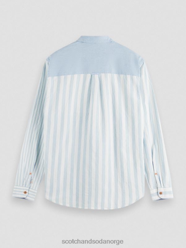menn avslappet passform lett blandet chambray-skjorte havblått N40XD314 klær Scotch & Soda