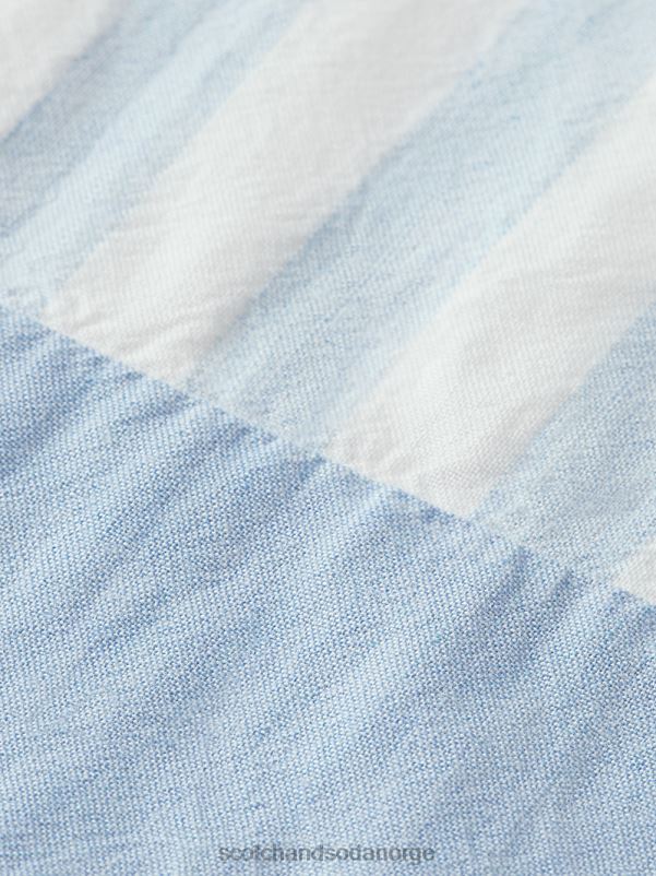 menn avslappet passform lett blandet chambray-skjorte havblått N40XD314 klær Scotch & Soda