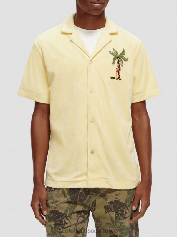 menn brodert leirskjorte med håndkle banan N40XD297 klær Scotch & Soda