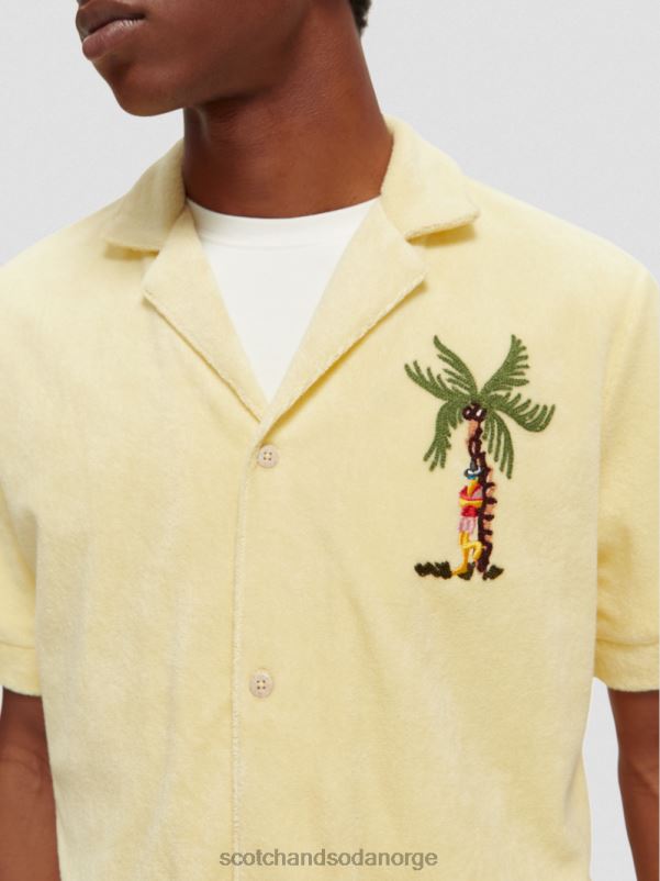 menn brodert leirskjorte med håndkle banan N40XD297 klær Scotch & Soda