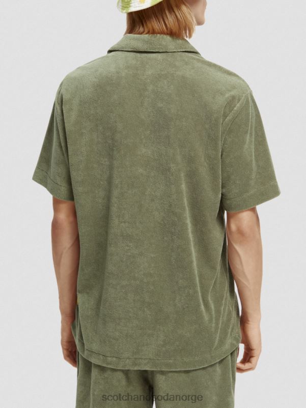 menn brodert leirskjorte med håndkle hæren N40XD295 klær Scotch & Soda