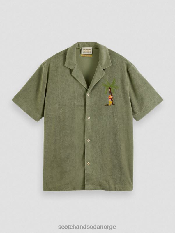menn brodert leirskjorte med håndkle hæren N40XD295 klær Scotch & Soda