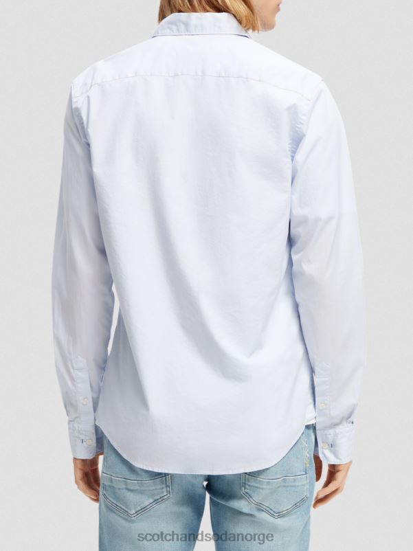 menn essensiell økologisk slim fit skjorte blå N40XD311 klær Scotch & Soda