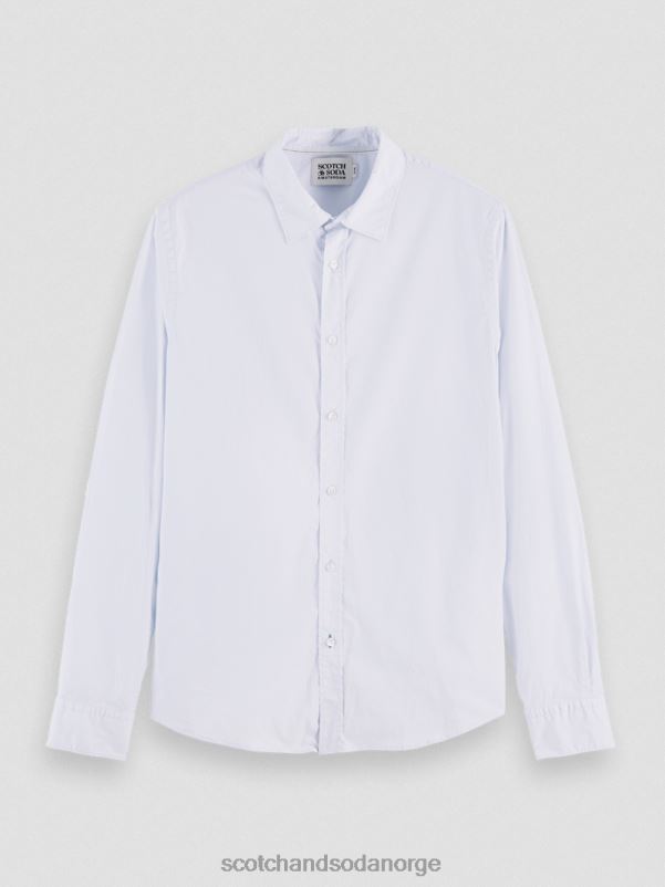menn essensiell økologisk slim fit skjorte blå N40XD311 klær Scotch & Soda