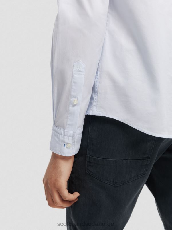 menn essensiell økologisk slim fit skjorte blå N40XD311 klær Scotch & Soda