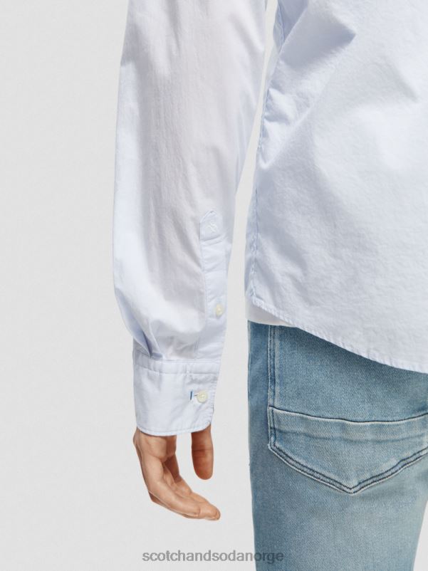menn essensiell økologisk slim fit skjorte blå N40XD311 klær Scotch & Soda