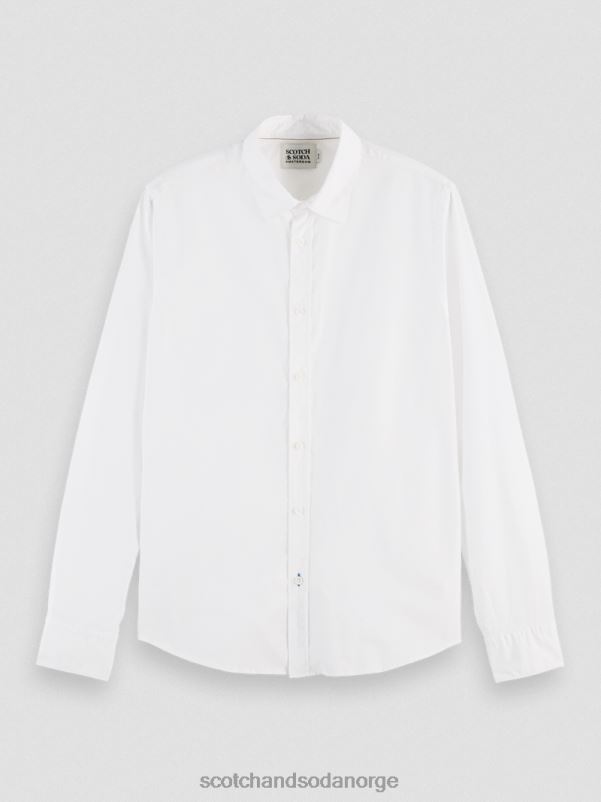 menn essensiell økologisk slim fit skjorte hvit N40XD310 klær Scotch & Soda