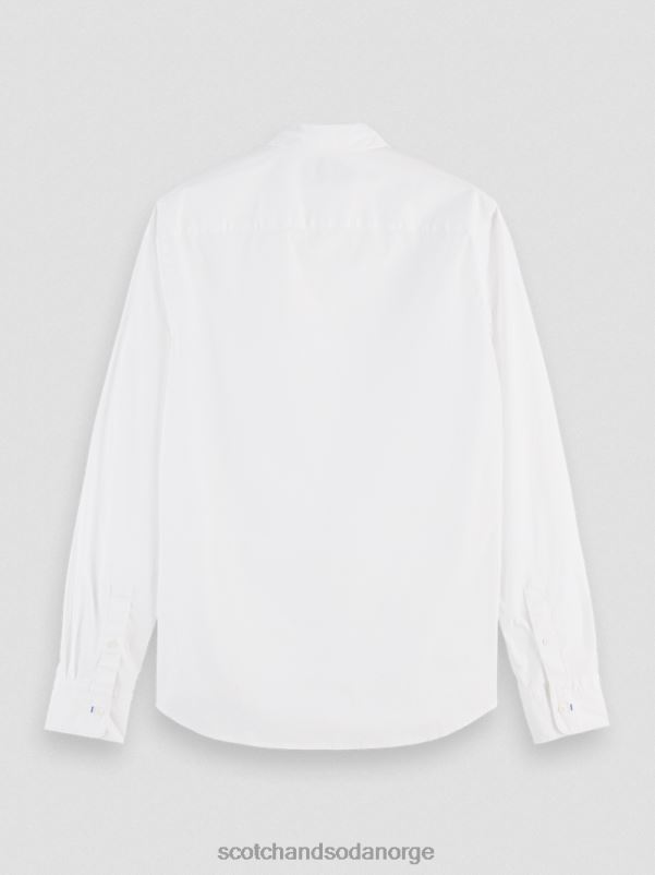 menn essensiell økologisk slim fit skjorte hvit N40XD310 klær Scotch & Soda