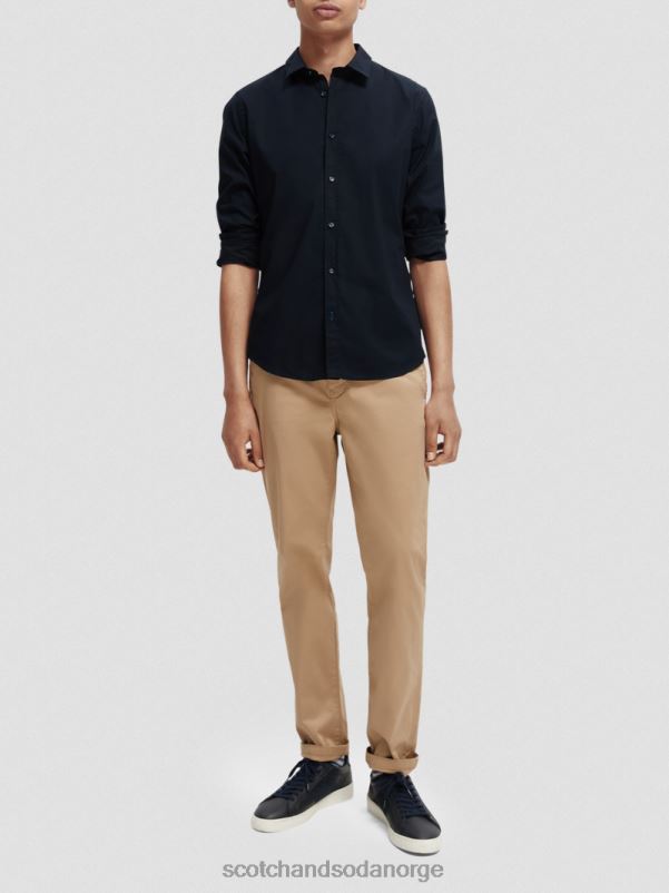 menn essensiell økologisk slim fit skjorte natt N40XD309 klær Scotch & Soda