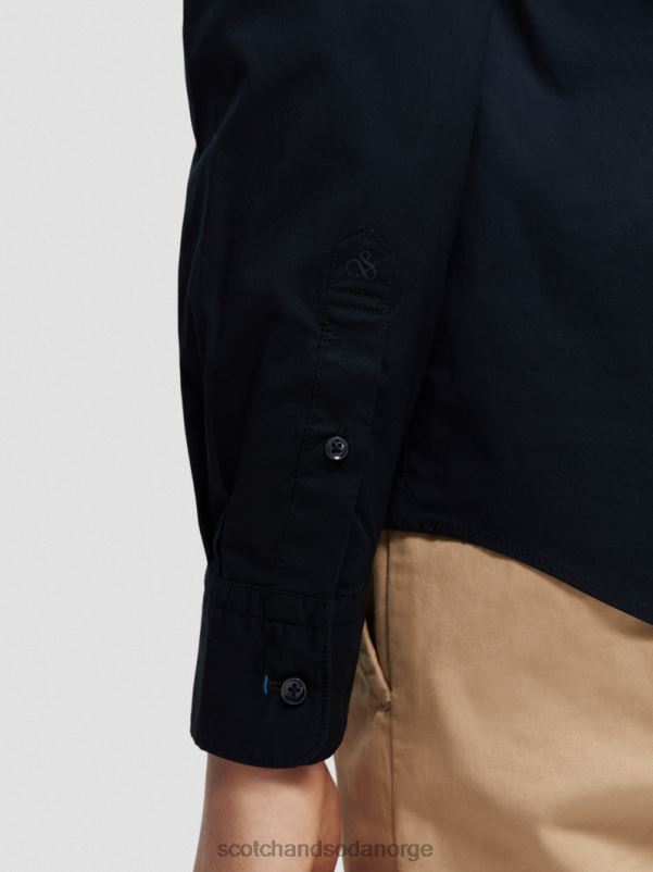 menn essensiell økologisk slim fit skjorte natt N40XD309 klær Scotch & Soda