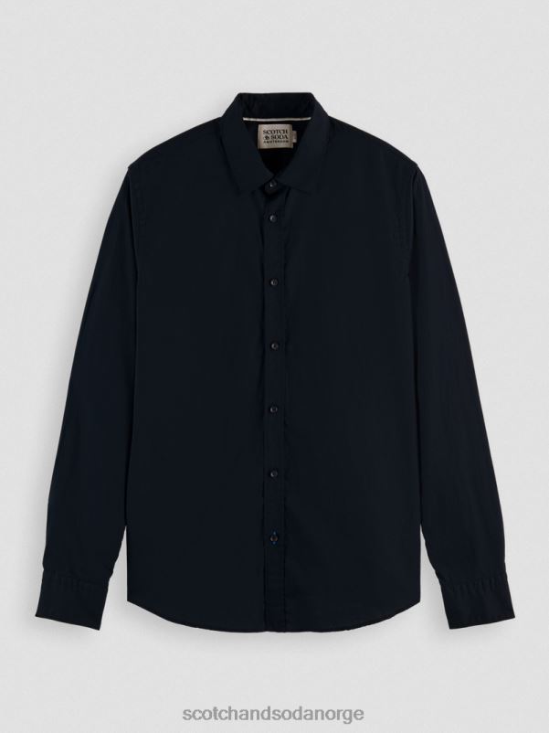 menn essensiell økologisk slim fit skjorte natt N40XD309 klær Scotch & Soda