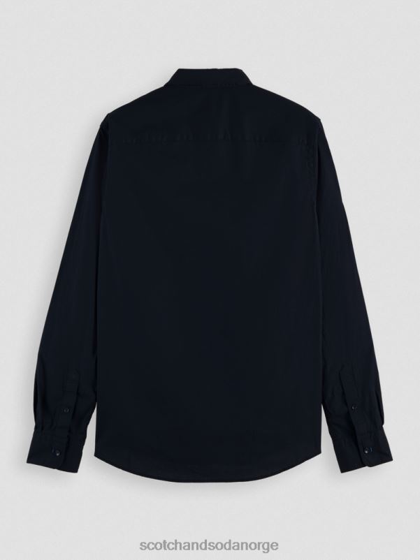 menn essensiell økologisk slim fit skjorte natt N40XD309 klær Scotch & Soda