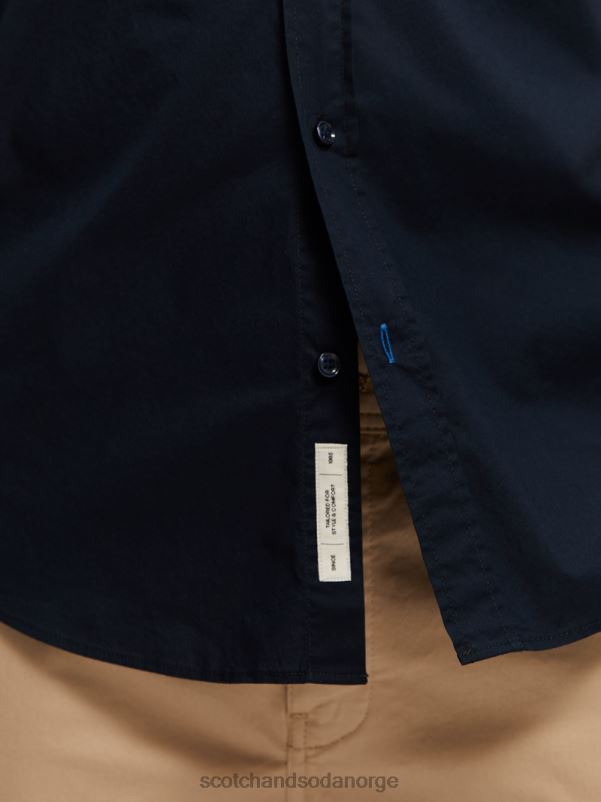 menn essensiell økologisk slim fit skjorte natt N40XD309 klær Scotch & Soda