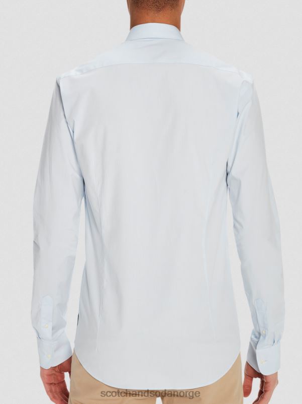 menn klassisk stretchskjorte | slank passform blå N40XD323 klær Scotch & Soda