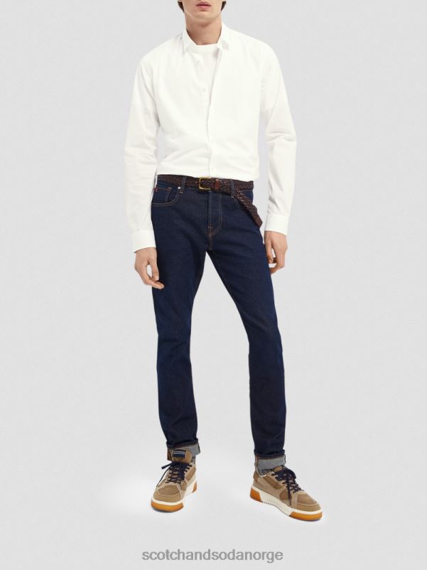 menn klassisk stretchskjorte | slank passform hvit N40XD321 klær Scotch & Soda