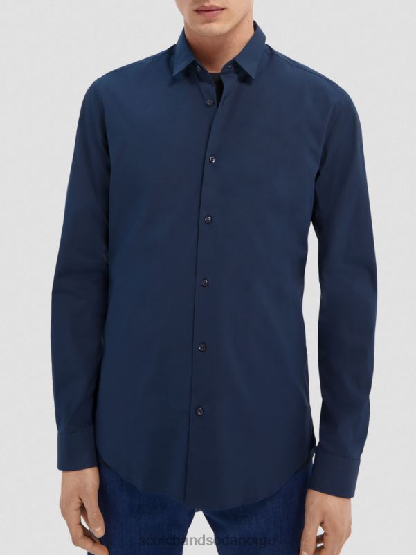 menn klassisk stretchskjorte | slank passform natt N40XD324 klær Scotch & Soda