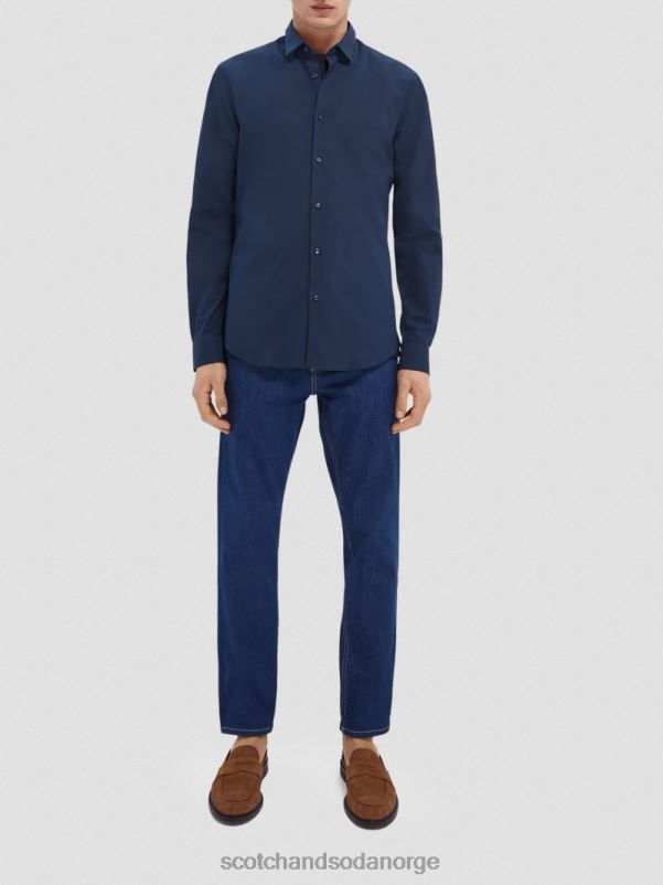 menn klassisk stretchskjorte | slank passform natt N40XD324 klær Scotch & Soda