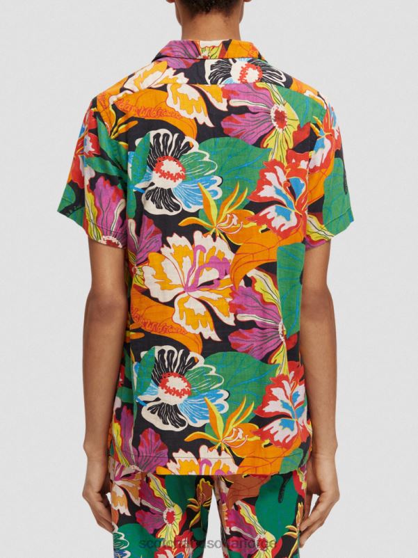 menn kortermet leirskjorte med trykk floral N40XD330 klær Scotch & Soda