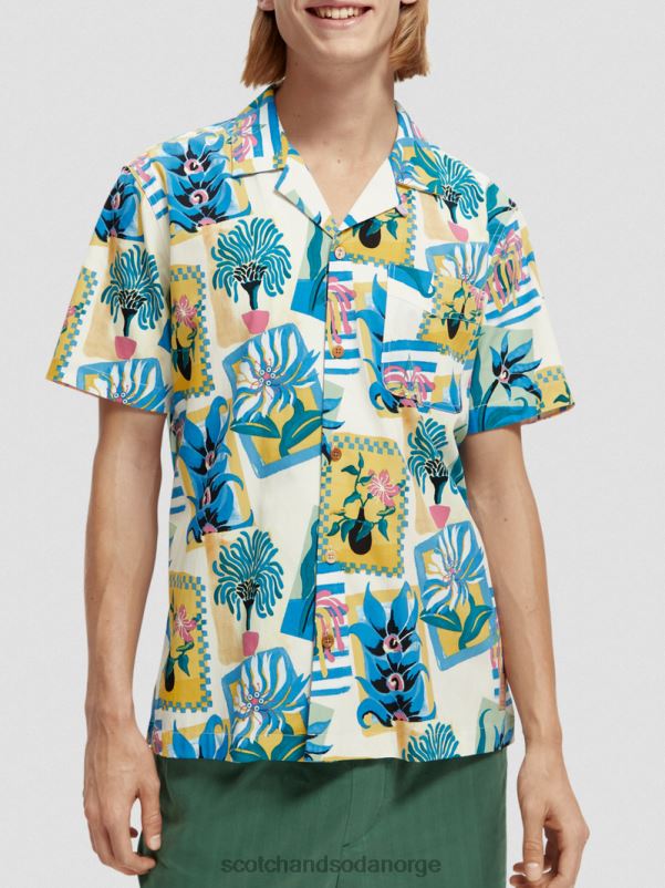 menn kortermet leirskjorte med trykk kombinasjon b N40XD282 klær Scotch & Soda