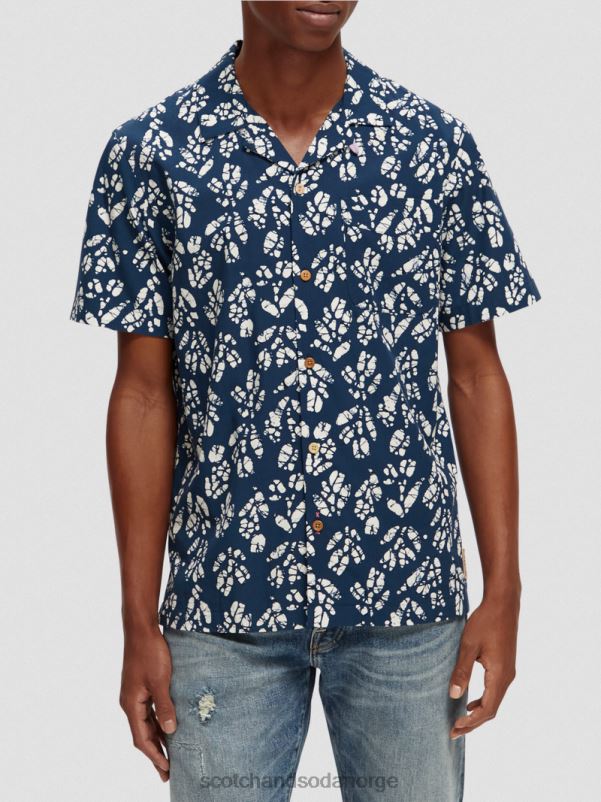 menn kortermet leirskjorte med trykk kombo d N40XD284 klær Scotch & Soda
