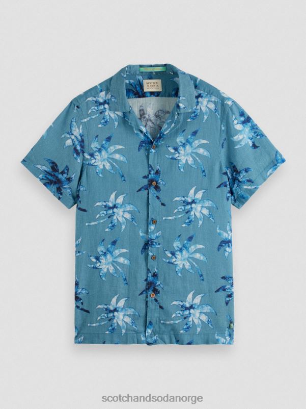 menn kortermet leirskjorte med trykk voksblad N40XD329 klær Scotch & Soda