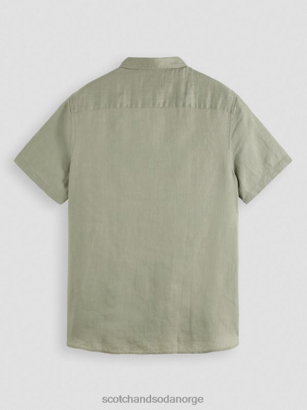 menn kortermet linskjorte med lommer hæren N40XD341 klær Scotch & Soda