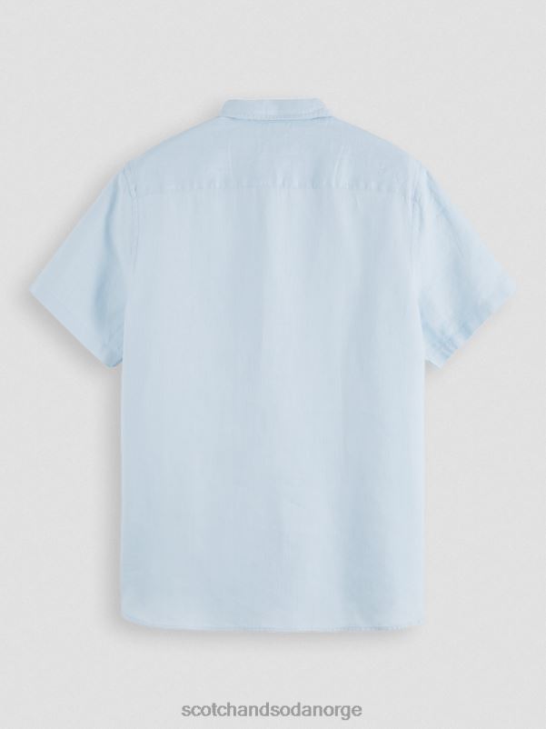menn kortermet linskjorte med lommer himmel N40XD339 klær Scotch & Soda