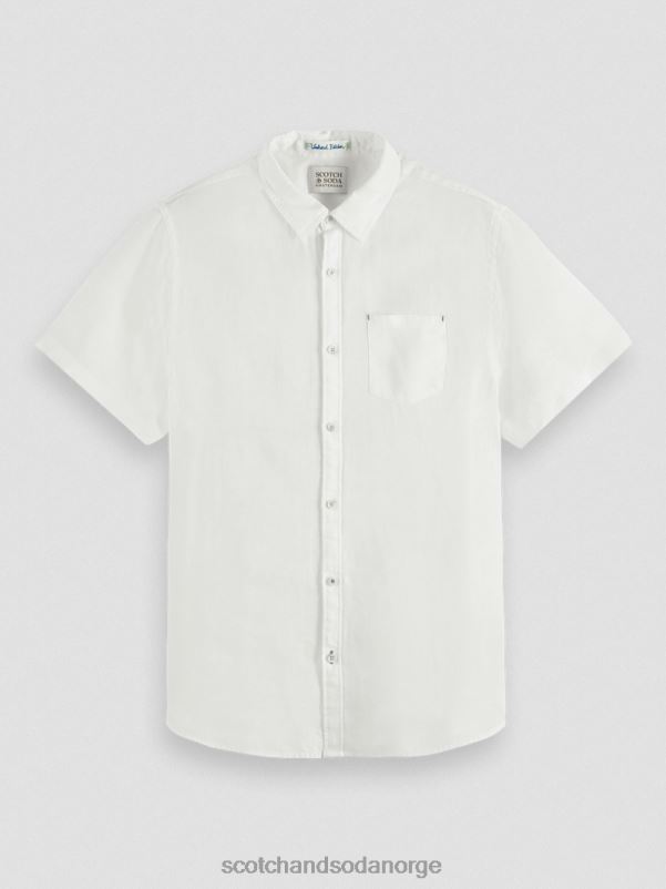menn kortermet linskjorte med lommer hvit N40XD340 klær Scotch & Soda