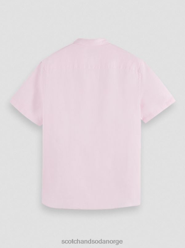 menn kortermet linskjorte med lommer rose N40XD342 klær Scotch & Soda