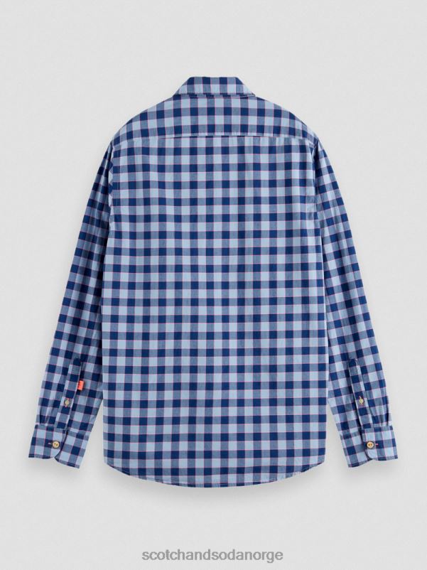menn lett rutete skjorte med normal passform kombinasjon b N40XD317 klær Scotch & Soda