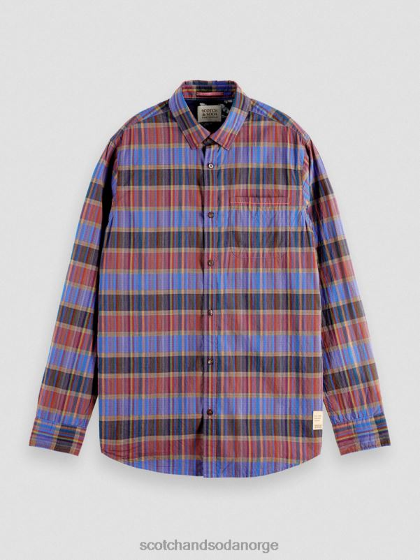 menn lett rutete skjorte med normal passform kombo c N40XD299 klær Scotch & Soda