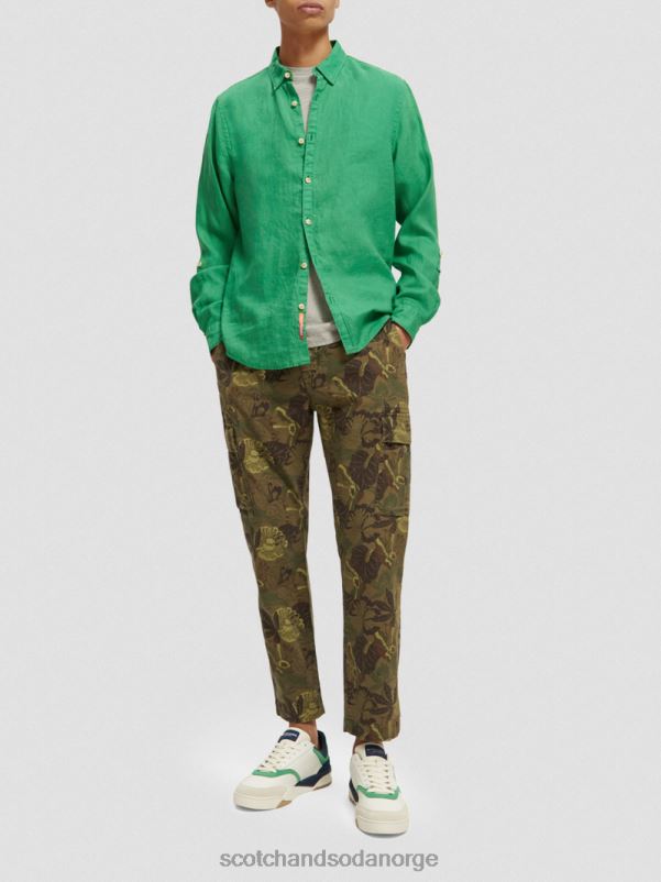 menn linskjorte med ermejusteringer amazon grønn N40XD293 klær Scotch & Soda