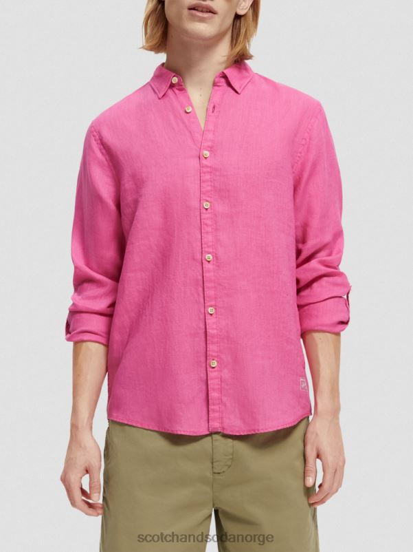 menn linskjorte med ermejusteringer cerise N40XD292 klær Scotch & Soda