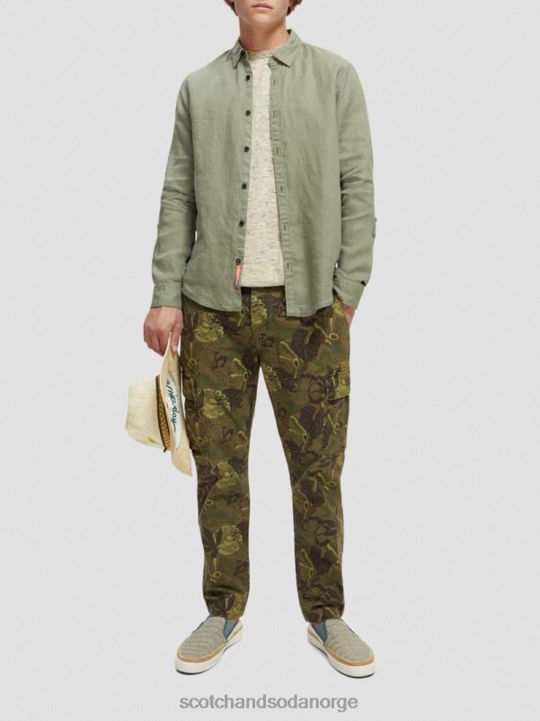 menn linskjorte med ermejusteringer hæren N40XD288 klær Scotch & Soda