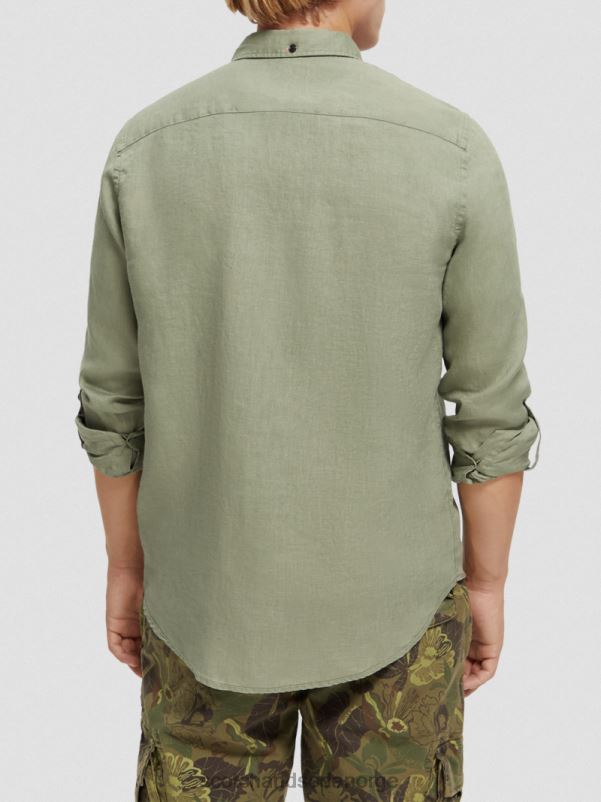 menn linskjorte med ermejusteringer hæren N40XD288 klær Scotch & Soda