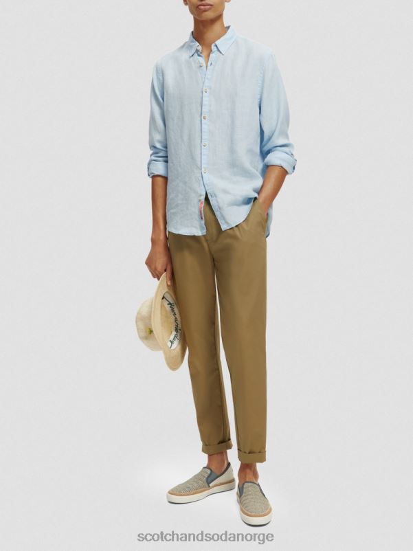 menn linskjorte med ermejusteringer himmel N40XD287 klær Scotch & Soda