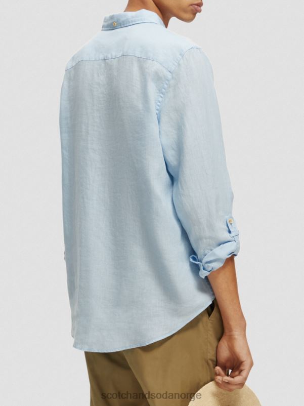 menn linskjorte med ermejusteringer himmel N40XD287 klær Scotch & Soda