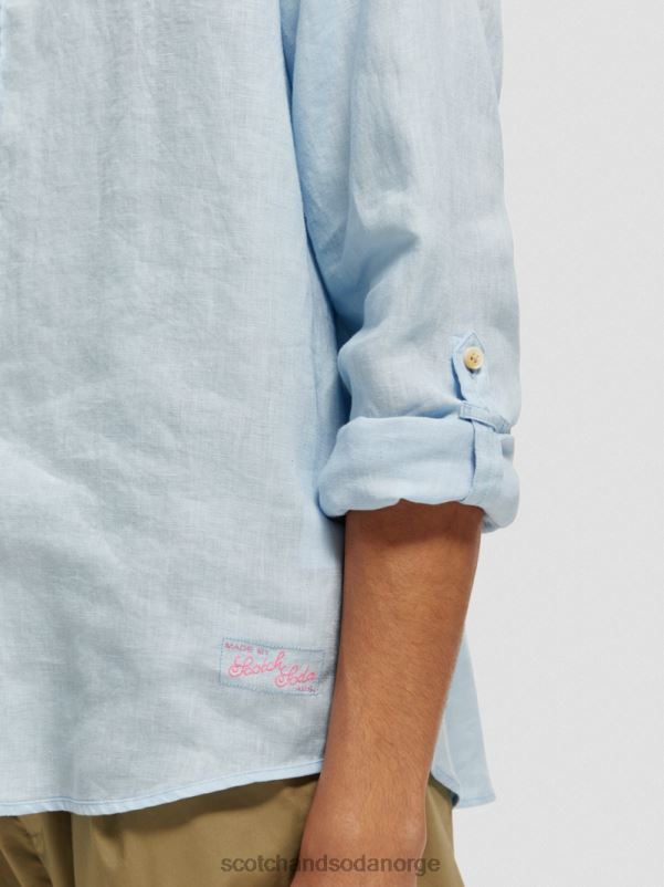 menn linskjorte med ermejusteringer himmel N40XD287 klær Scotch & Soda