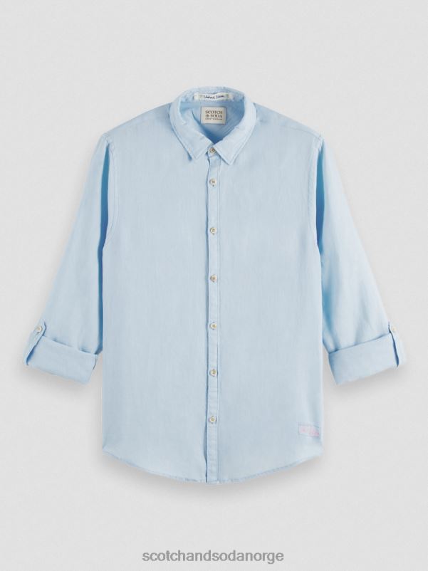 menn linskjorte med ermejusteringer himmel N40XD287 klær Scotch & Soda
