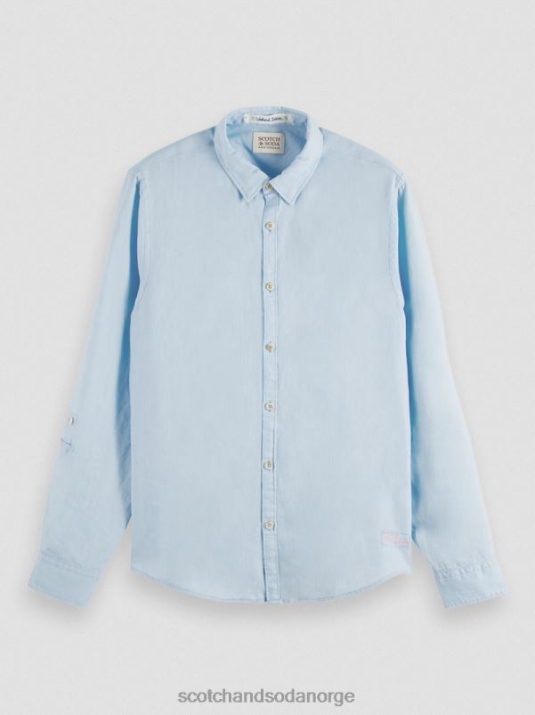 menn linskjorte med ermejusteringer himmel N40XD287 klær Scotch & Soda