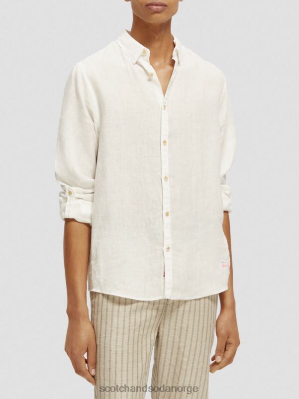 menn linskjorte med ermejusteringer hvit N40XD294 klær Scotch & Soda