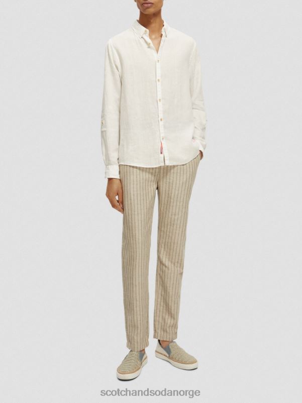 menn linskjorte med ermejusteringer hvit N40XD294 klær Scotch & Soda