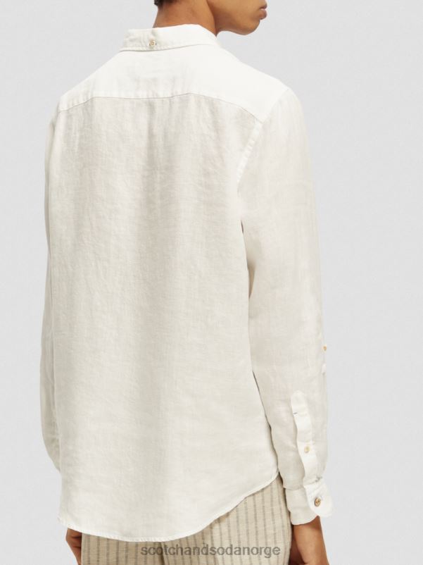 menn linskjorte med ermejusteringer hvit N40XD294 klær Scotch & Soda
