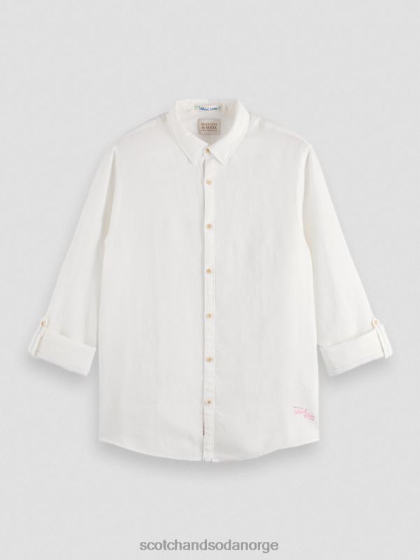 menn linskjorte med ermejusteringer hvit N40XD294 klær Scotch & Soda