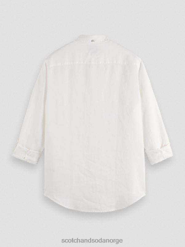 menn linskjorte med ermejusteringer hvit N40XD294 klær Scotch & Soda